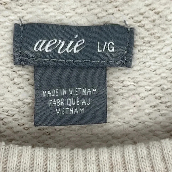 Aerie Womens Oversized Desert Leopard Side Slit Pullover Sweatshirt Size L - Picture 11 of 15